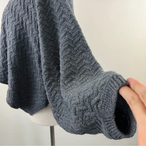 Rabbit Hair Blend Cocoon Chevron Knit Boho Open Front Cardigan Sweater - Picture 10 of 12